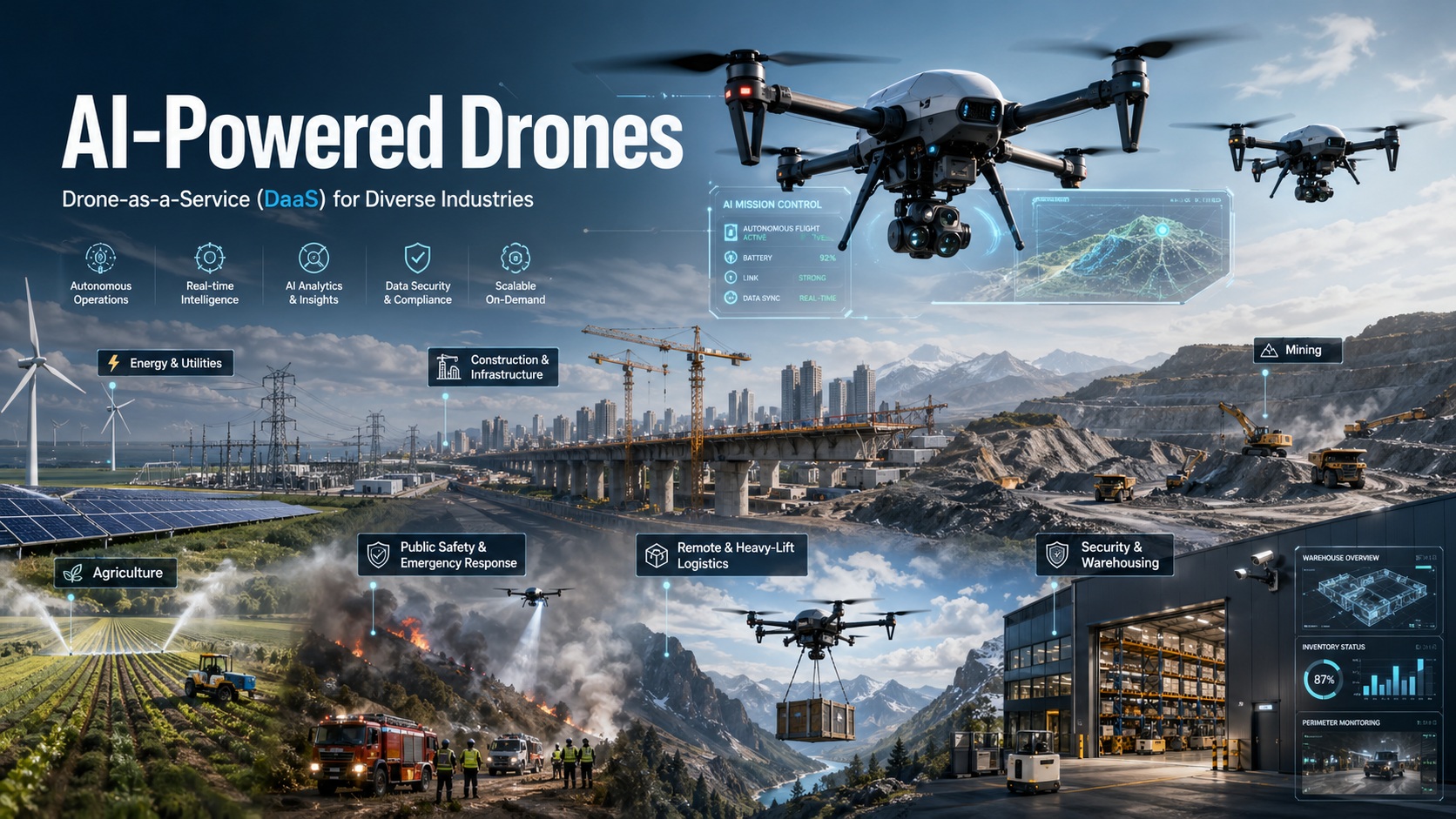 AI-powered drone in flight